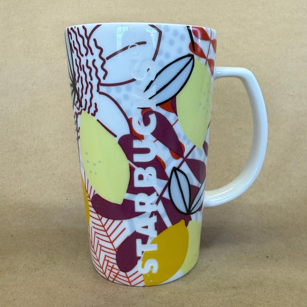 Starbucks Etched Spring Floral Lemons Tropical Mug-2015